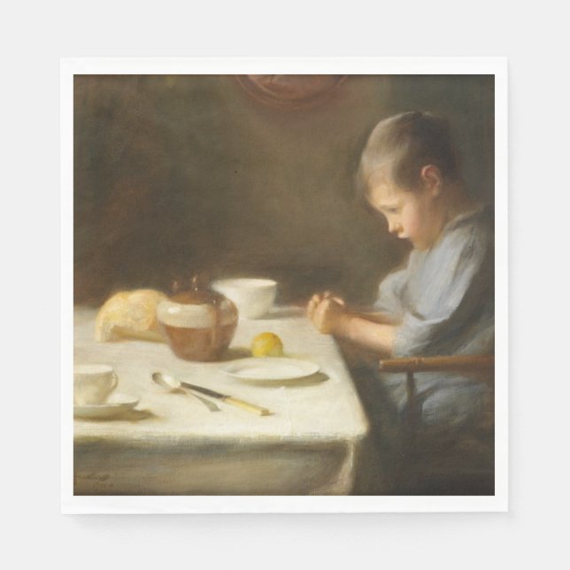 Beteende Grace (Boy Praying vid Bord) Pappersservett (Framsidan)