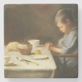 Beteende Grace (Boy Praying vid Bord) Stenunderlägg