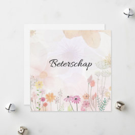 Beterschapskaart met bloemen (vierkant) julkort
