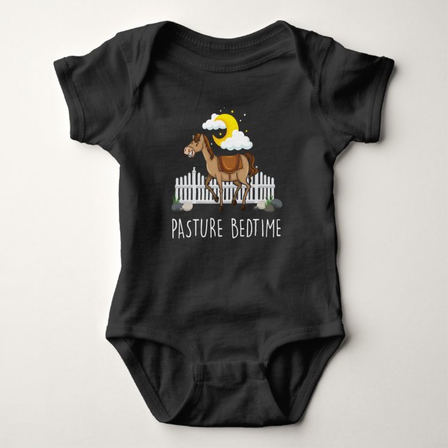 Betesmark Bedtime Kids Bra Night Horse Farm Animal T Shirt (Framsida)