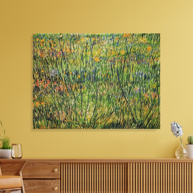 Betesmark i blom av Vincent van Gogh Canvastryck (Insitu (Vardagsrum))