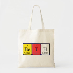 Beth periodisk bord namn tote bag tygkasse