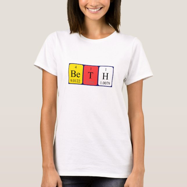 Beth periodisk skjorta av bord namn t-shirt (Framsida)