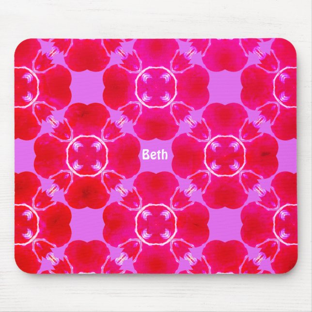 BETH ~ Retro Fractal Mönster ~ Personlig ~ Musmatta (Framsidan)