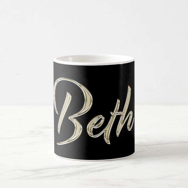 Beth white gold Handwriting Tasse Kaffeetasse Kaffemugg (Center)