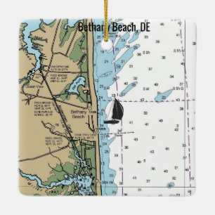 Bethany Beach DE-diagram Julgransprydnad Keramik