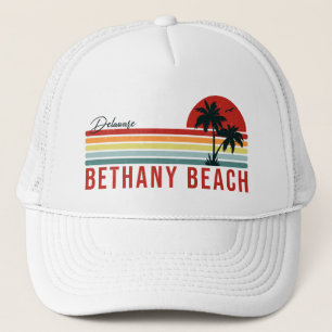 Bethany Beach Delaware Handflatan Träd Retro Sunse Keps