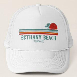 Bethany Beach Delaware Handflatan Träd Retro Sunse Keps
