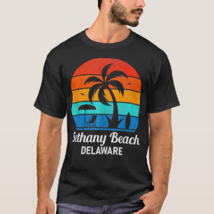 Bethany Beach Delaware Handflatan Träd Vintage Sun T Shirt