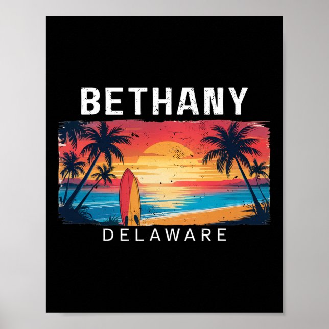 Bethany Beach Delaware män kvinnor surfing  Poster (Framsidan)