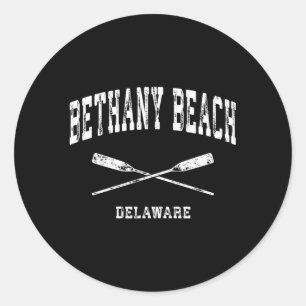Bethany Beach Delaware Nautical Crossed Oars Runt Klistermärke