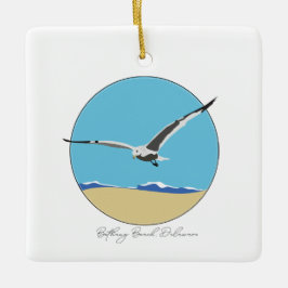 Bethany Beach, Delaware Sea Gull over Beach Julgransprydnad Keramik