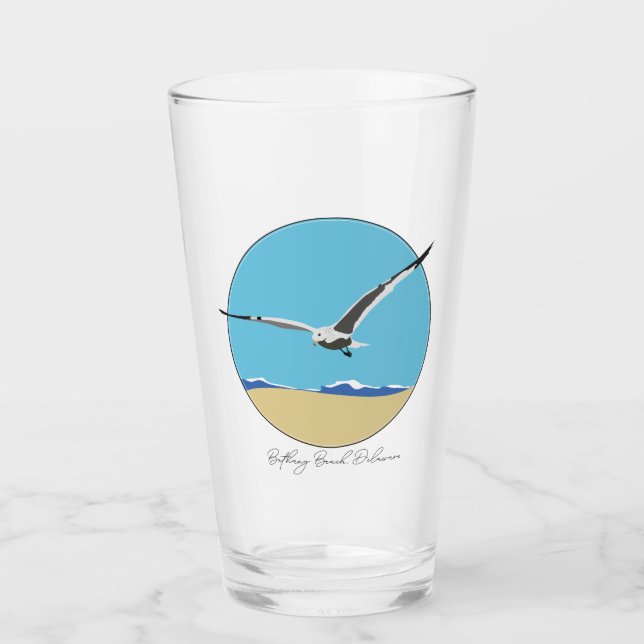 Bethany Beach, Delaware Sea Gull som flyger över B Glaskopp (Framsida)