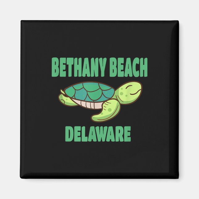 Bethany Beach Delaware Sea Turtle Thmet Magnet (Framsidan)