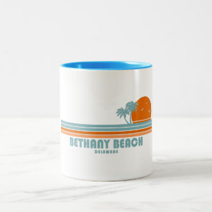 Bethany Beach Delaware Sol Handflatan Träd Två-Tonad Mugg