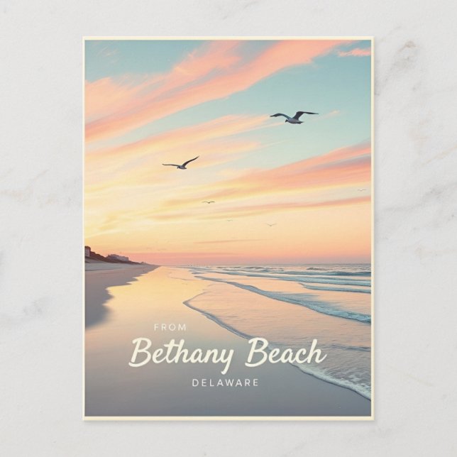 Bethany Beach, Delaware – Tysta strandbilder Vykort (Framsida)