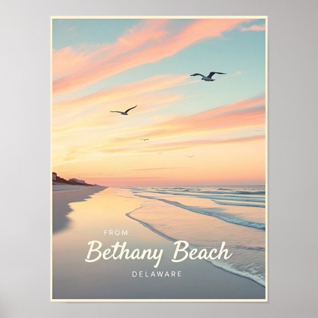 Bethany Beach, Delaware – Tysta strandlandskap Poster (Framsidan)