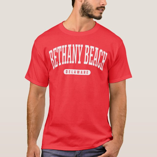 Bethany Beach Delaware Vacation College Stil DE U T Shirt (Framsida)