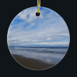 Bethany Beach I Julgransprydnad Keramik<br><div class="desc">Vissa stränder vid Öster Kusten är fullt av människor och byggnad och andra är fullt av naturen. Här är ett enkelt strandfoto från en tyst strand i Delaware,  Bethany Beach,  under lågsäsongen i april. Det här fotot visas också som "Bethany Beach I" i widescreenformat tapet från MLeWallpapers.com.</div>