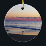 Bethany Beach Sunrise I Julgransprydnad Keramik<br><div class="desc">Vissa stränder vid Öster Kusten är fullt av människor och byggnad och andra är fullt av naturen. Här är ett soluppsstrandfoto från en tyst strand i Delaware, Bethany Beach, under lågsäsongen i april. Kolla in vår butik för vackraste solupphöjningsfoton. Det här bild är också tapet som "Bethany Beach Sunrise I"...</div>