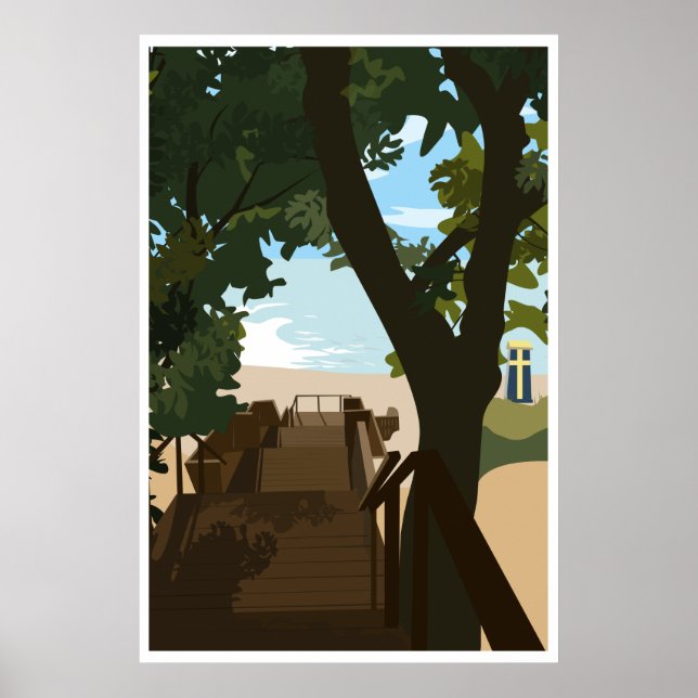 Bethany Beach Trappor Poster, 24" x 36" Poster (Framsidan)