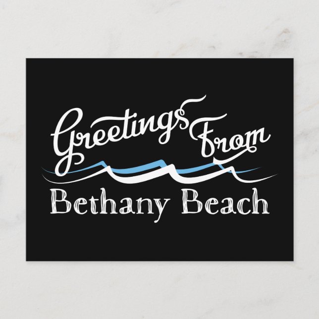 Bethany Beach Vatten Vågar Vykort (Framsida)