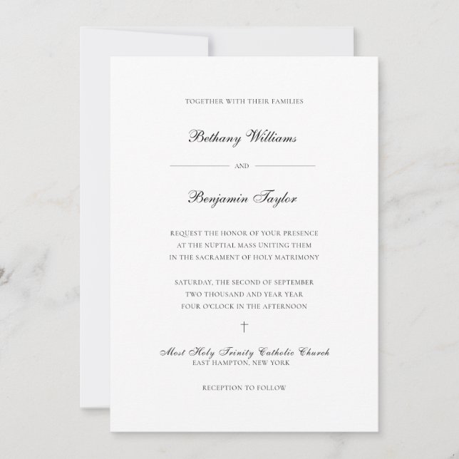 Bethany Catholik Wedding Investigations with OSA Inbjudningar (Framsida)