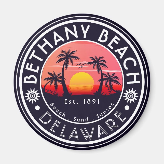 Bethany-stranden Delaware Sunset Beach Handflatan  Magnet (Framsidan)