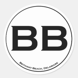 Bethany strandklistermärkear runt klistermärke