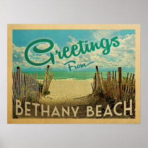 Bethany strandvintage resor poster