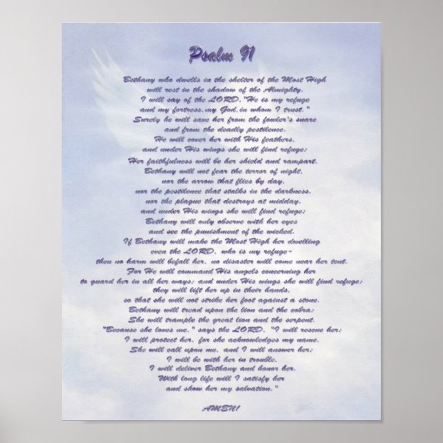 Bethany's tillflyktsort Psalm 91 NIV Poster (Framsidan)