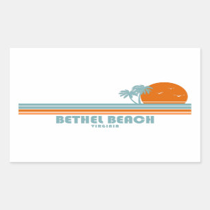 Bethel Beach Virginia Sol Handflatan Träd Rektangulärt Klistermärke