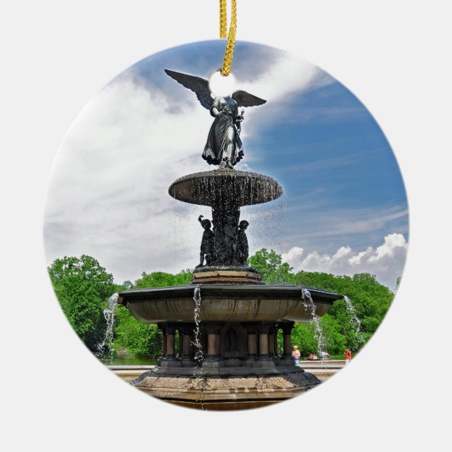 Bethesda ’Angel of the Vatten’ Central Park, NYC Julgransprydnad Keramik (Framsidan)