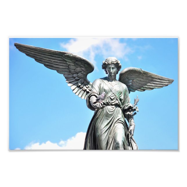 Bethesda Fontän Statue i Central Park, NY Fototryck (Framsidan)