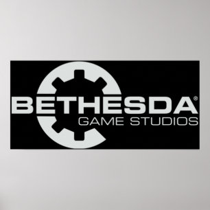 Bethesda Game Studios Logotyp Grått Poster