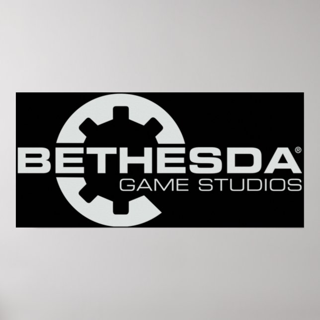 Bethesda Game Studios Logotyp Grått Poster (Framsidan)