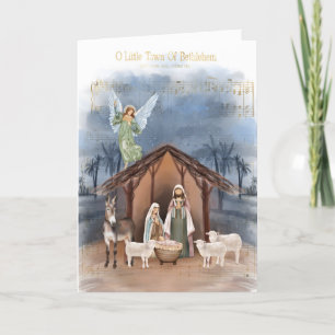 Bethlehem Nativitets lilla stad Helgkort
