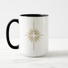 Bethlehem Nativity Star Scripture Black Christmas  Mugg