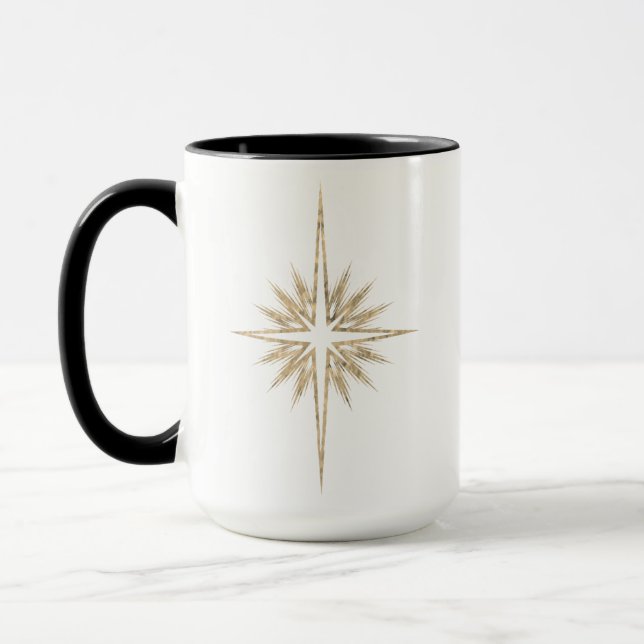 Bethlehem Nativity Star Scripture Black Christmas  Mugg (Vänster)