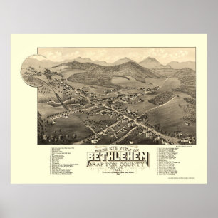 Bethlehem panorama- karta för NH - 1883 Poster