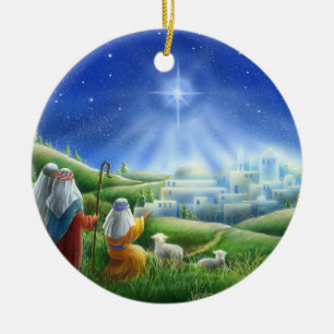 Bethlehem prydnad julgransprydnad keramik