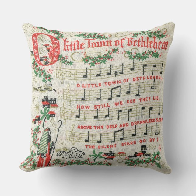 Bethlehem sång Vintage Jul Kudde (Framsida)