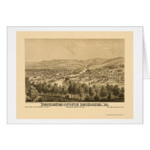 Bethlehem & södra Bethlehem, panorama- karta 1877 Hälsningskort