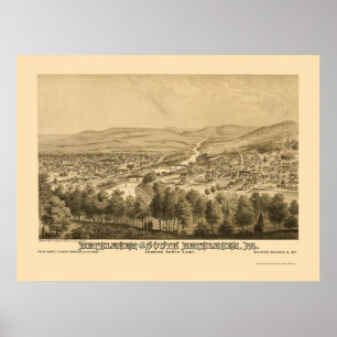 Bethlehem & södra Bethlehem, panorama- karta 1877 Poster