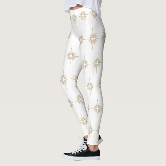 BETHLEHEM STAR jul Ntivity Mönster White Leggings (Vänster)
