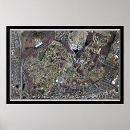 Bethpage State Park Golf Course NY Satellite Karta Poster
