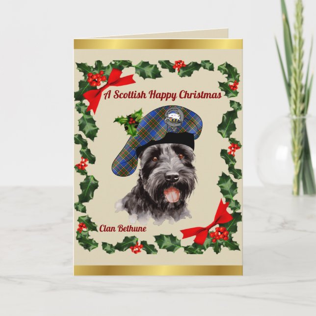 Bethune Scottie Hund Personlig Julafton Kort (Framsida)