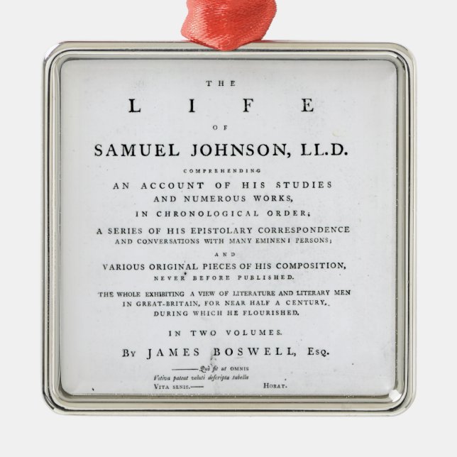 Betitla sidan, från 'livet av Samuel Johnson Julgransprydnad Metall (Framsidan)