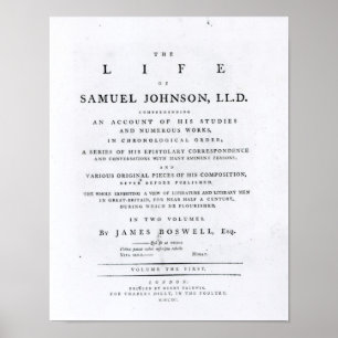 Betitla sidan, från 'livet av Samuel Johnson Poster