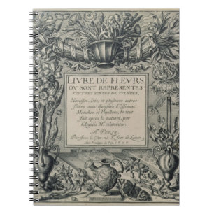 Betitla sidan från "Livredes Fleurs" vid Jean Le Anteckningsbok Med Spiral